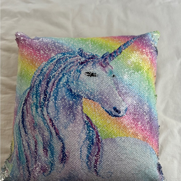 Colorful Sequin Unicorn Pillow - Picture 1 of 3